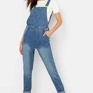 BooHoo denim overalls